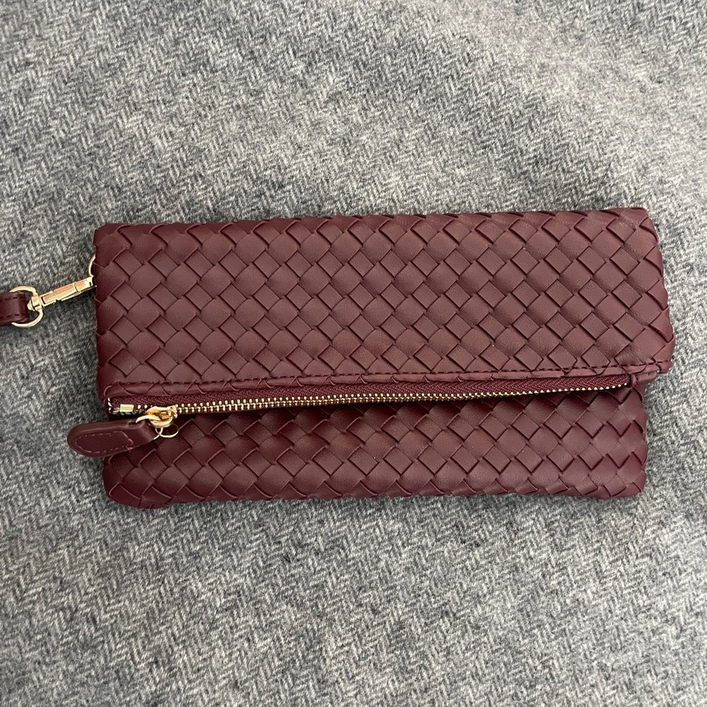 Urban Expressions Woven Clutch - Deep Burgundy